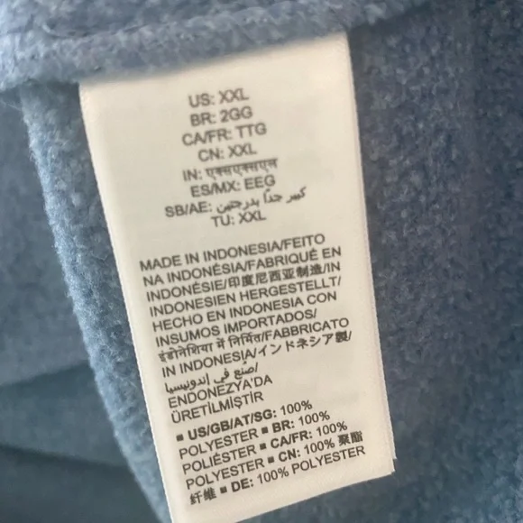 Blue Zip-Up Jacket fleece SZ XXL - Picture 5 of 6